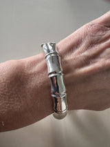 Chunky Vintage Sterling Silver Bamboo Bangle / Bracelet 925 (Birm 1976)