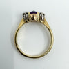 Vintage 9ct Gold 0.60ct Amethyst & Diamond Trilogy Ring 375 Size O Engagement