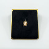 Vintage 9ct Gold Small Oval Carved Shell Cameo Pendant 375 (Left Facing)