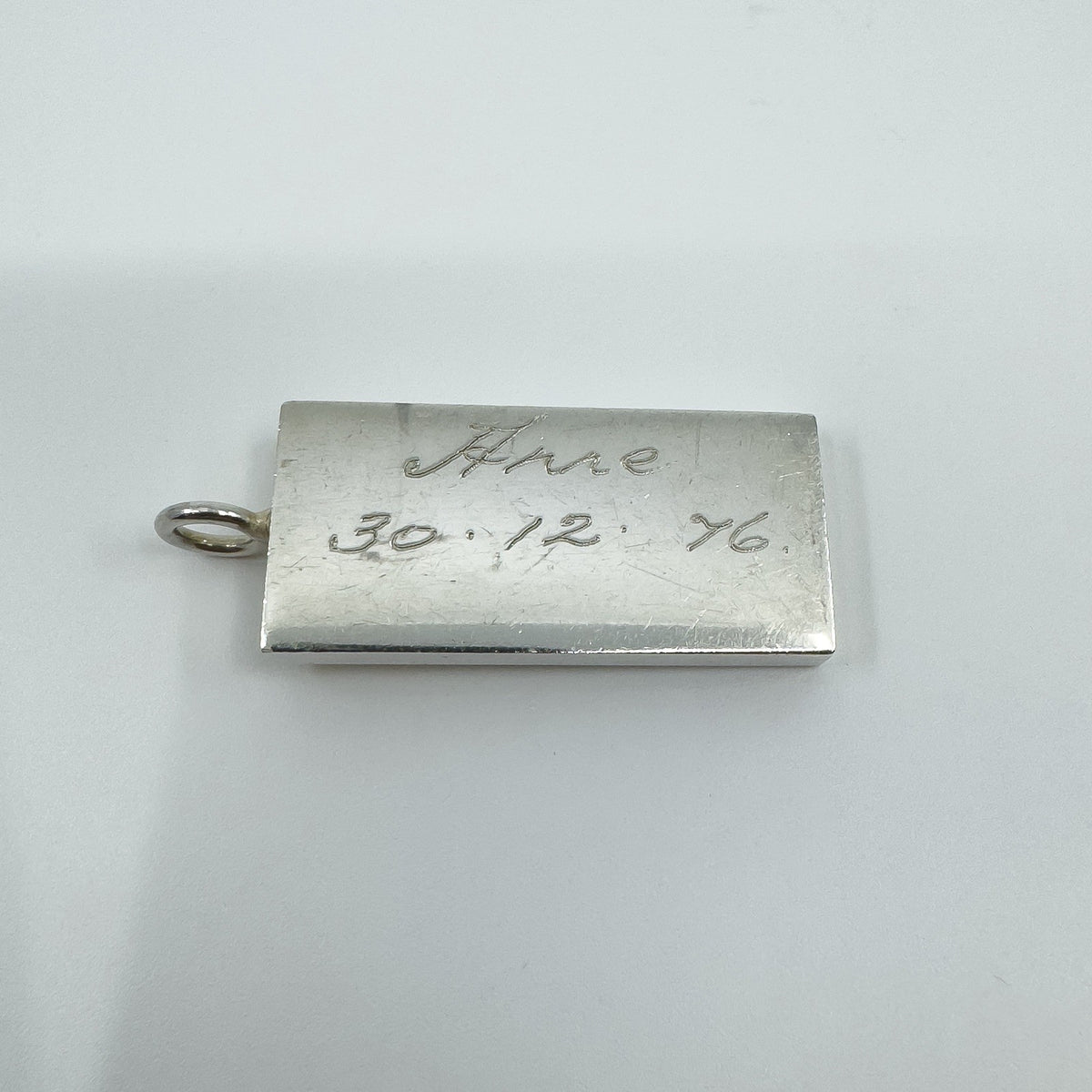 Large Chunky Vintage Sterling Silver Ingot Pendant (Sheffield 1976) 31g