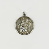 Large Vintage Sterling Silver St. Christopher Pendant 925 by Charles Horner