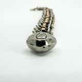 Antique Victorian Sterling Silver & Rose Gold Book Chain & Charm Bracelet 925