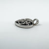 9ct White Gold Diamond & Onyx Heart Pendant / Charm 