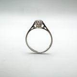 Vintage 0.25ct CZ Solitaire Ring in Sterling Silver Size L - M
