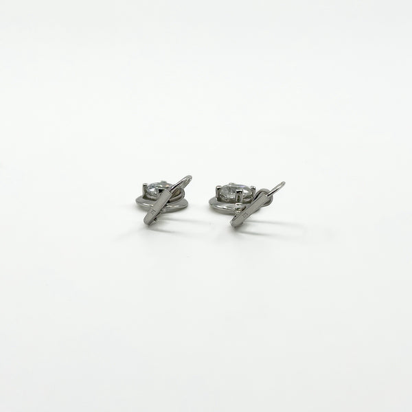 9ct White Gold 2ct CZ Leverback Drop Earrings 375