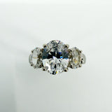 Chunky 9ct White Gold 2.30ct CZ Trilogy Engagment Ring 375 Size J