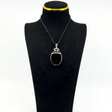 Chunky Vintage Double Sided Black Onyx & MOP Pendant 925 by David Scott Walker