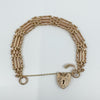 Vintage 9ct Rose Gold 4 Bar Gate 8” Bracelet 375 (London 1987) 19.7g