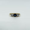 Vintage 18ct Gold 1.10ct Diamond & Sapphire Trilogy Ring 750 Size P