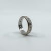 Vintage 9ct Gold & Silver White Spinel Engraved Full Eternity Band Ring Size N