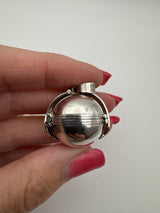 Vintage Sterling Silver Chunky Orb Photo Locket 925 Heavy 20g