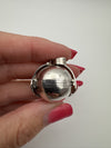 Vintage Sterling Silver Chunky Orb Photo Locket 925 Heavy 20g