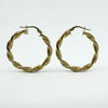 Large Vintage Twisted 9ct Gold Hoop Earrings 375
