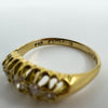 Edwardian Antique 18ct Gold Diamond Boat Ring 750 Size P (Birmingham 1910)
