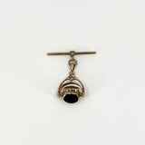 Vintage 1992 9ct Rose Gold Fob & T-Bar 375 by David Scott Walker