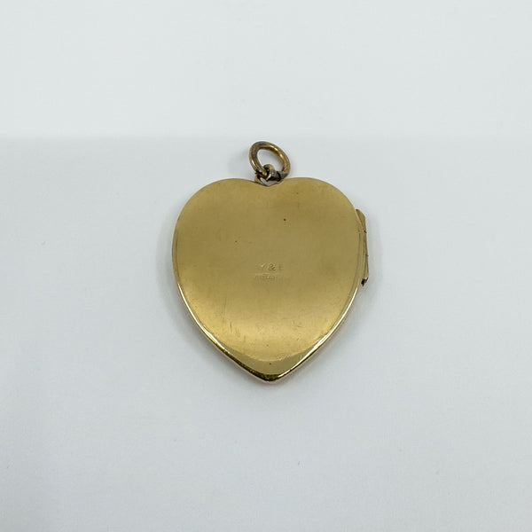 Vintage 9ct Gold Heart Locket Floral / Etched / Scroll Design Engraving 375 5.6g