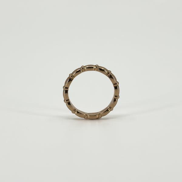 9ct Rose Gold Oval Links Full Band / Ring 375 Size N (London 2015)