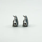 Vintage Sterling Silver Jasper Ware Blue Cameo Clip on Earrings 925