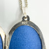 Vintage Sterling Silver Oval Amethyst Photo Locket Pendant & 22” Chain 925