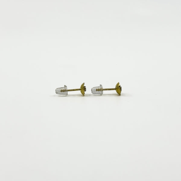 Vintage 9ct Gold Tiny Diamond Solitaire Stud Earrings 375 (1978)