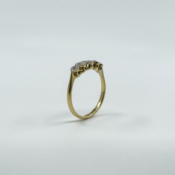 Vintage 18ct Gold Diamond 5x Stone Engagement Ring 750 Size K