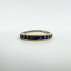 14ct Gold 0.50ct French Cut Sapphire Half  Eternity Band Ring Size M 1/2 585