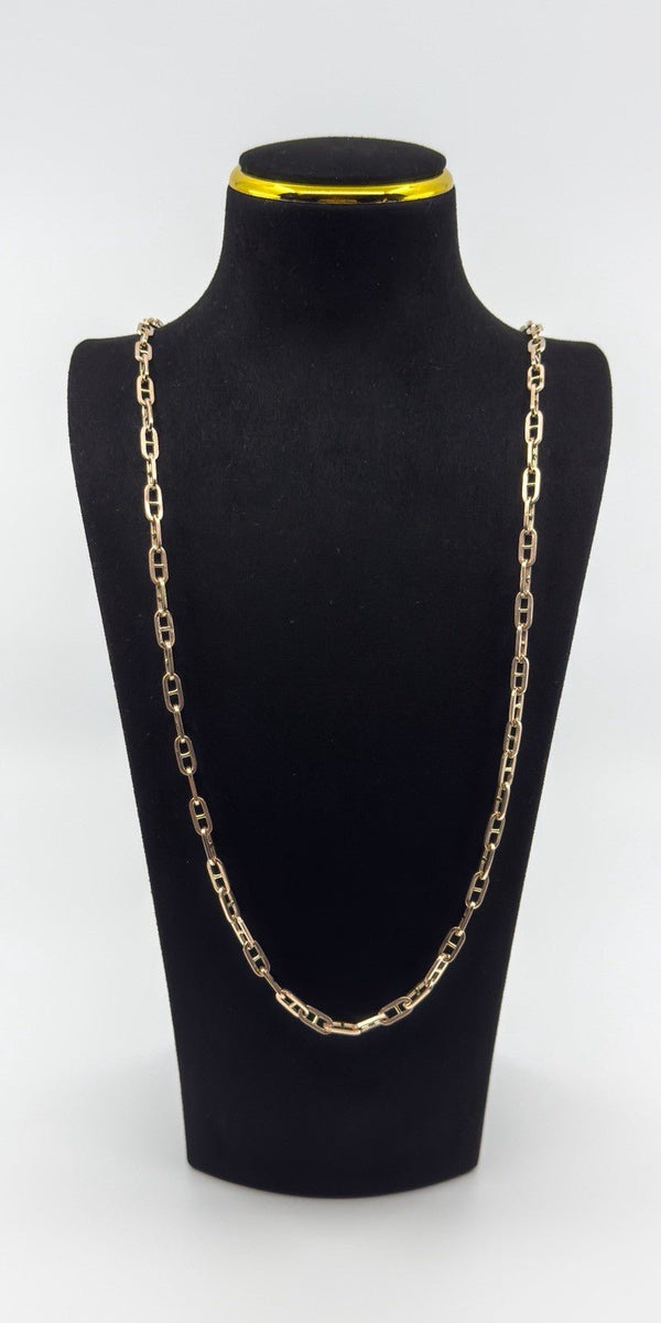 Vintage 9ct Rose Gold Mariner Link 32.5" Chain / Necklace 375 (1976) 21g