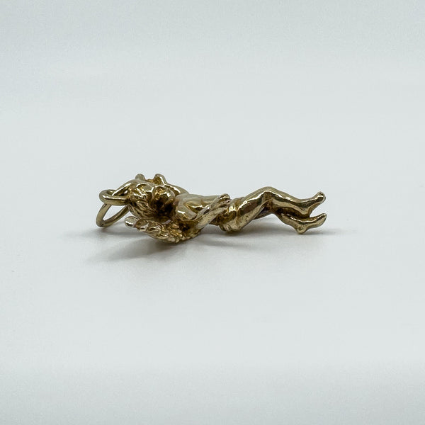 Large Chunky Vintage 9ct Gold Cherub / Cupid Pendant 375 Heavy 7g Sheffield 2005