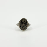 Vintage Sterling Silver Engraved Secret Locket Ring 925 Size P