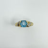 Vintage 9ct Yellow Gold 1ct Blue Topaz Solitaire Ring 375 Size K Edinburagh 1999