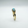 Unusual Diamond & Blue Stone Trilogy Ring in Sterling Silver 925 Size L - M