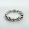 New CZ Pear Cut Full Band Ring in Sterling Silver 925  Size N Eternity Wedding 