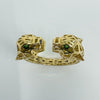 18ct Gold Gem Set Double Panther Head Ring Size O 750