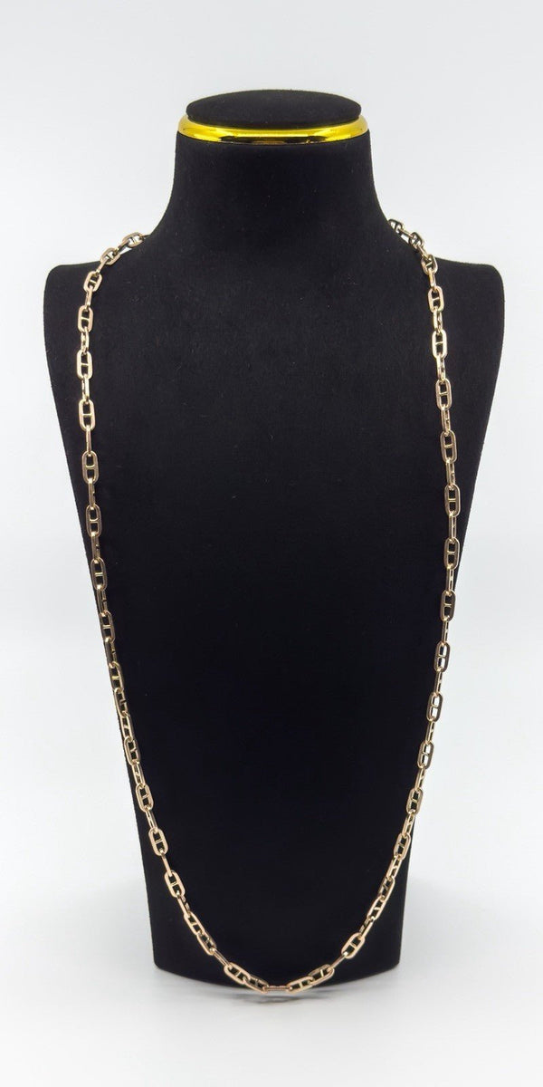 Vintage 9ct Rose Gold Mariner Link 32.5" Chain / Necklace 375 (1976) 21g