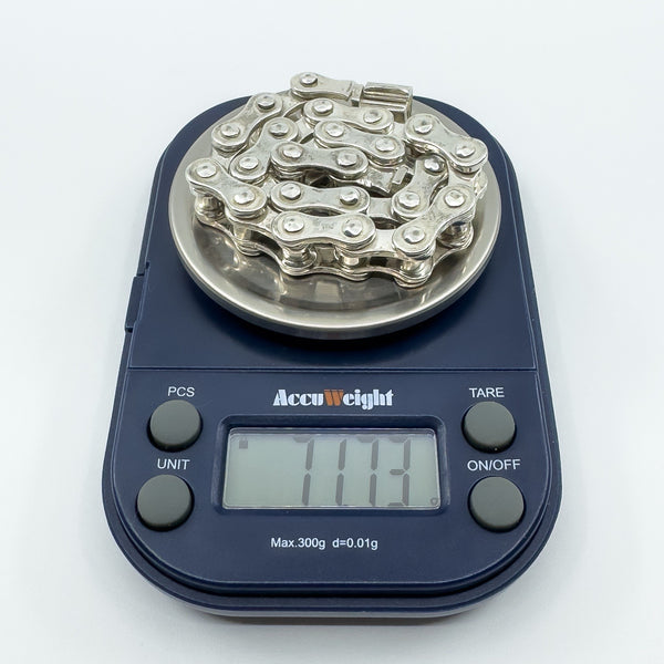 Unusual Sterling Silver Chunky Biker Chain Links 9.3" Bracelet 925 Heavy 71g