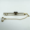 Antique / Art Deco 18ct & 15ct Gold Diamond & Black Onyx Bar Brooch 750
