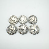 Set of 6 Art Nouveau Buttons in Sterling Silver 925 (Birm 1901) Antique by CF FS