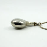 Vintage Sterling Silver Tear Drop Perfume Poison Bottle Pendant & 16" Chain 925