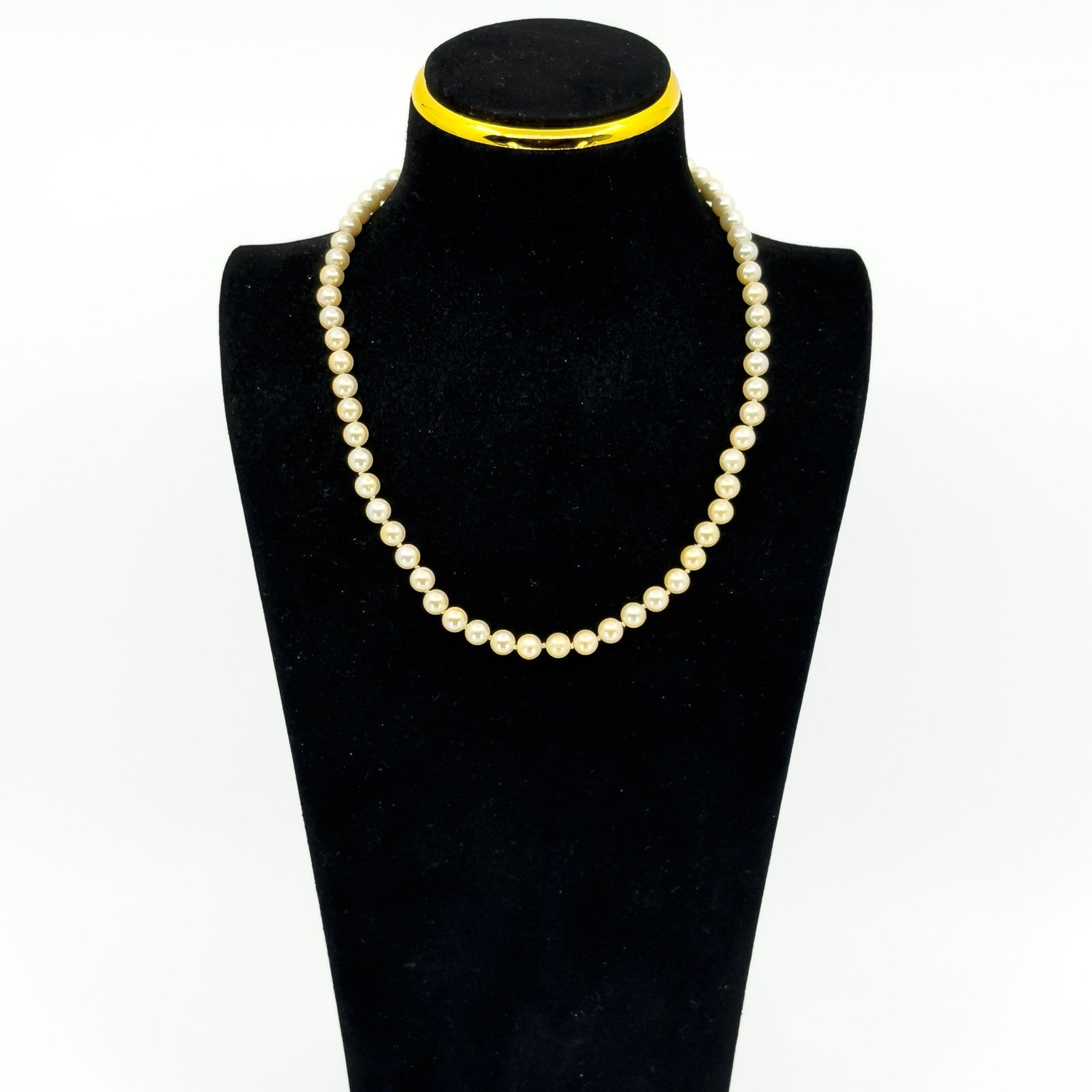 Sterling Silver Cream Freshwater Pearl 17.5" Necklace 925
