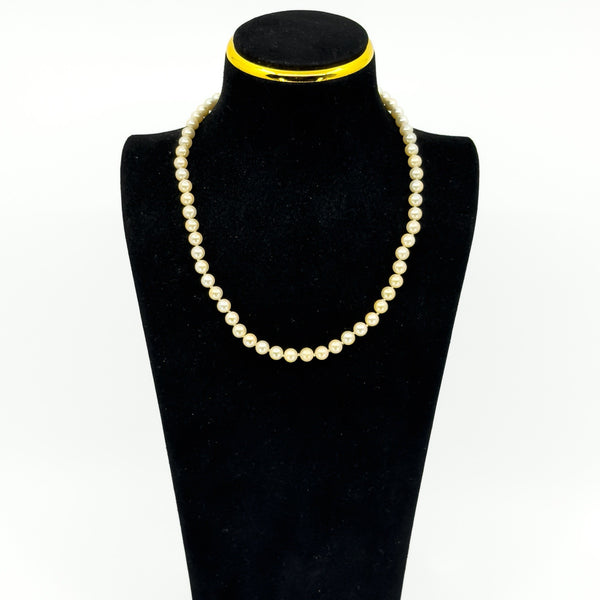 Sterling Silver Cream Freshwater Pearl 17.5" Necklace 925