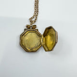 Vintage 9ct Rose Gold Swallow Engraved Photo Locket & 19" Chain / Necklace 375
