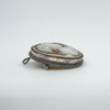 Vintage 800 Silver Large Oval Carved Shell Cameo Brooch / Pendant