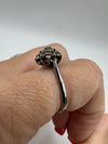 Vintage 9ct White Gold Diamond Cluster Ring Size M - N