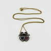 18ct Gold Ruby Sapphire & Diamond Double Sweetheart Bow Pendant & Necklace 750