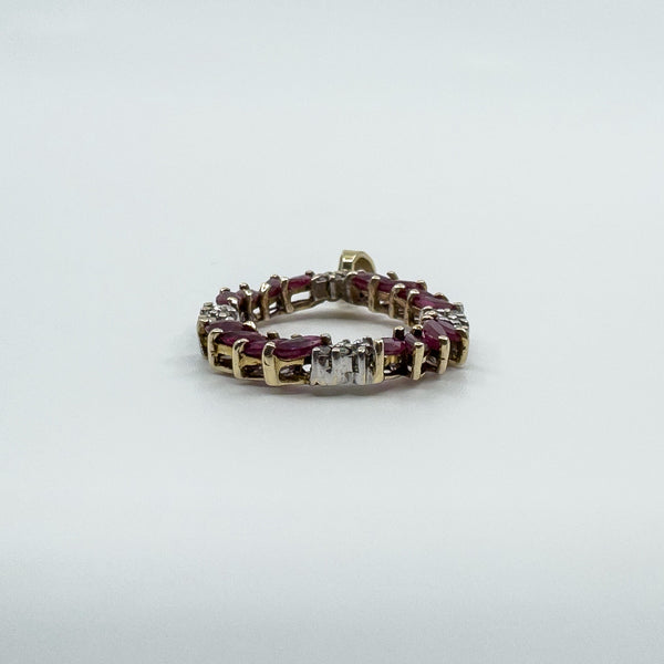 Vintage 9ct Gold 1.60ct Ruby & Diamond Pendant / Charm 375 (Birmingham 1989)