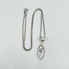 Sterling Silver Modernist Moonstone Pendant & 16” Box Chain / Necklace 925