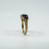 Chunky Vintage 9ct Gold 2.65ct Amethyst 5 Stone Ring Size Q 