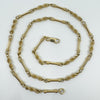 Vintage 9ct Gold 24” Bar & Twisted Links Chain / Necklace 37.5g Fancy Link 1992
