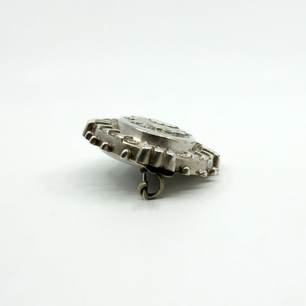 Antique Victorian Sterling Silver Aesthetic Roses Engraved Brooch 925