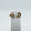 Vintage 9ct Gold 3x Coloured Gold Triangular Earrings White Rose Yellow Gold 375
